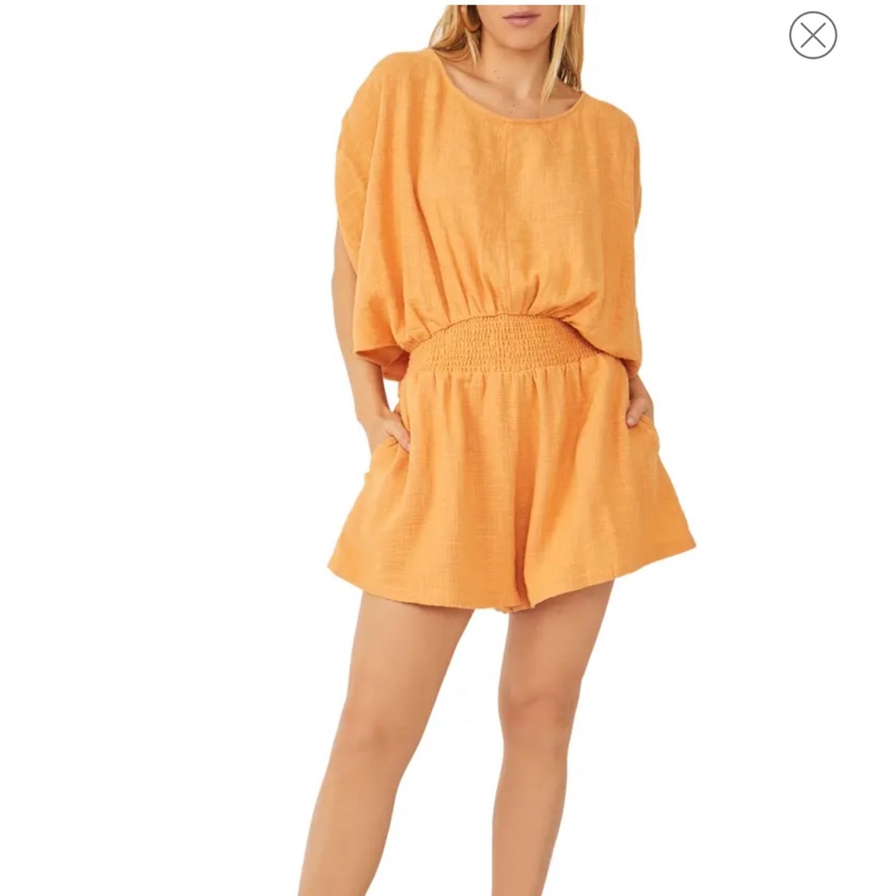 Free People Orange Romper